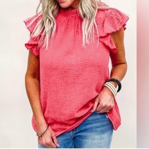 NWOT Flutter Sleeve Summer Blouse